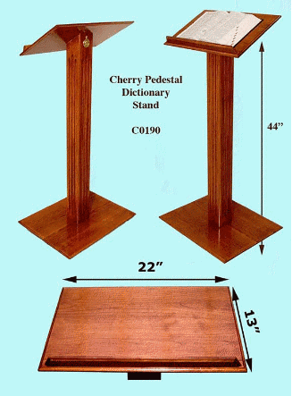 CherryPedestalDictionaryTypeBookstand